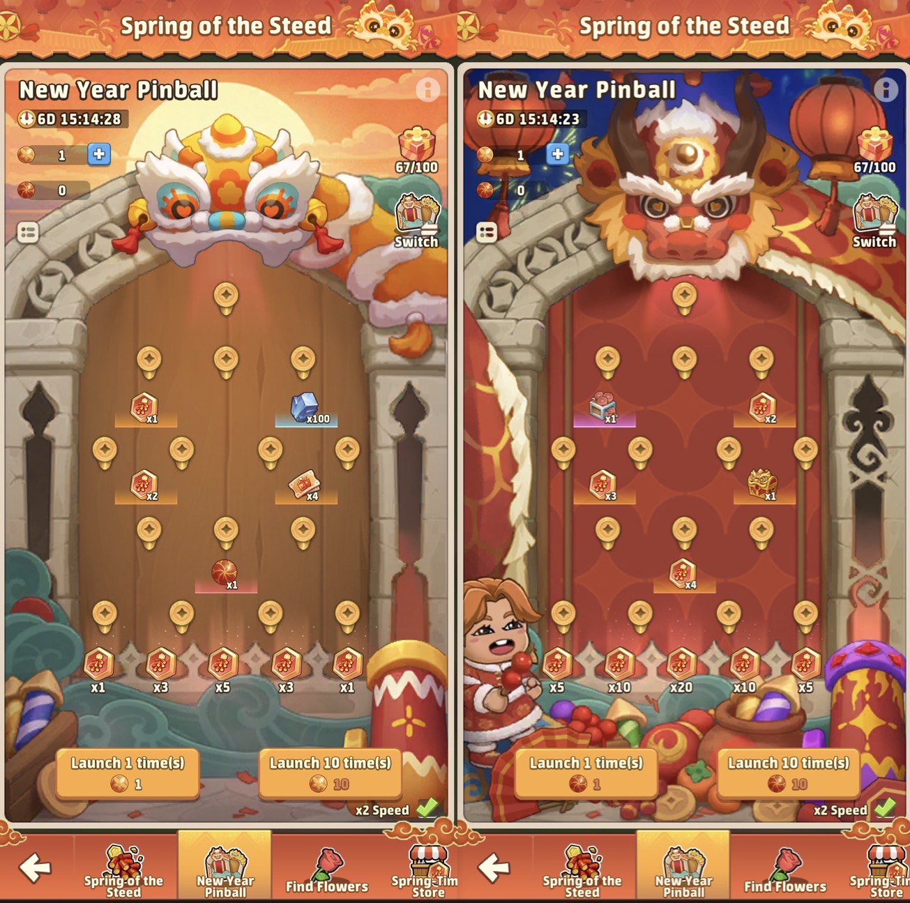 Spring event pinball rewards